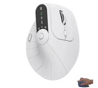 Genérico Ergonomic Triple-Connect Wireless Mouse, Wireless Ergonomic Vertical Mouse, Multi-Device Bluetooth & 2.4G Connectivity, Adjustable dpi Computer Mouse, Multi-Knob & Type-C Charging (White)