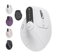 Genérico Ergonomic Triple-Connect Wireless Mouse, Wireless Ergonomic Vertical Mouse with 4 Adjustable dpi, Bluetooth 5.0 USB-C Receiver, for Computer/Pc/Laptop, Multi-Function Knob (White)