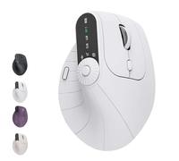 Genérico Ergonomic Triple-Connect Wireless Mouse, Wireless Ergonomic Vertical Mouse with Adjustable dpi 1000-2400, Bluetooth 5.0 & USB-C Receiver, for Laptop/PC/Mac (White)