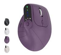 Genérico Ergonomic Triple-Connect Wireless Mouse, Wireless Ergonomic Vertical Mouse with Adjustable dpi 1000-2400, Bluetooth 5.0 & USB-C Receiver, for Laptop/PC/Mac (Purple)