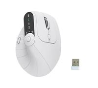 Genérico Ergonomic Triple-Connect Wireless Mouse,Wireless Ergonomic Vertical Mouse with dpi 1000-2400, Bluetooth 5.0 & USB-C Receiver, For Laptop/Pc, Pain Relief For Office/Design (White)