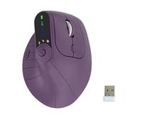 Genérico Ergonomic Triple-Connect Wireless Mouse,Wireless Ergonomic Vertical Mouse with dpi 1000-2400, Bluetooth 5.0 & USB-C Receiver, For Laptop/Pc, Pain Relief For Office/Design (Purple)