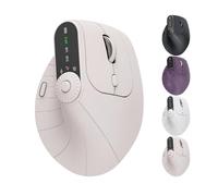 Genérico Ergonomic Triple-Connect Wireless Mouse with 4 Adjustable dpi，Bluetooth 5.0 & USB-C Receiver, Screen Display，for Laptop/PC/Mac, Pain Relief for Office/Gaming/Design (Beige)