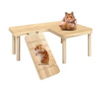Generico Escalada Juguete para - Escaleras de Madera Multi-Nivel con Plataforma, Suspensión y Zona de Juegos, Entrenamiento de Madera Natural para Mascotas Pequeñas, Flexible Durable