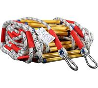 Genérico Escalera de Cuerda de Emergencia para Escape de Incendios, Escalera de Seguridad Resistente de 25 m (82 pies) con mosquetones, diseño ignífugo para una rápida evacuación, Ideal para Uso en e