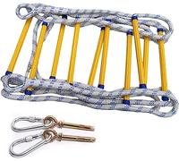 Genérico Escalera de Cuerda Flexible compacta de 20 m para Escape de Incendios de Emergencia - Escalera de Escalada Ligera y fácil de Guardar para jóvenes y Adultos, construcción de Resina Duradera,