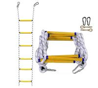 Genérico Escalera de Escape de Emergencia contra Incendios: Escalera de Cuerda de Seguridad de 3 m para Adultos, Capacidad de Carga de 420 kg, despliegue rápido con Ganchos para Subir escaleras en el