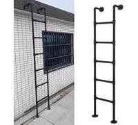 Genérico Escalera metálica de Pared para altillo, Escalera de Entrada y Salida de 4 pies, 5 pies, 6 pies, 7 pies y 8 pies de Altura, Escalera Colgante de Pared Resistente para Techo/Garaje