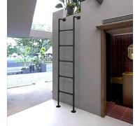 Genérico Escalera para literas, Escalera metálica montada en la Pared para altillo del hogar, escaleras de Salida de sótano de Hierro Forjado Negro de 4 pies, 5 pies, 6 pies, 7 pies, 8 pies
