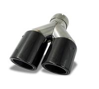 Genérico Escape Coche 1 Pieza Escape Coche con Doble Punta Y Forma Salida Fibra Carbono Tubo Silenciador Automático Accesorios Universales para(1pc R Inlet 63mm)