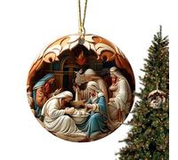 Genérico Escena de Natividad Jesús | Decoración Religiosa De Navidad | Colgante Decorativo Acrílico Tallado para Escalera Pared Jardín Ventana | Amigo Familiar Porche Balcón
