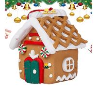 Generico Escena del pueblo de Navidad - 2,56 x 2,56 x 2,36 pulgadas Casa de Pan de, para la casa | para La, interiores, estante del, árbol, puerta, manto, ventana, vacaciones de invierno,