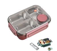 Genérico Escentio Lunch Box, Escentio Stainless Steel Lunch Box, Bento Box Adult Uumami with Utensils and Sauce Jars, tempat bekal dan botol minum (Pink)