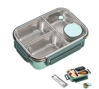 Genérico Escentio Lunch Box, Escentio Stainless Steel Lunch Box, Bento Box Adult Uumami with Utensils and Sauce Jars, tempat bekal dan botol minum (Green)