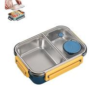 Genérico Escentio Lunch Box,Stainless Steel Portable Escentio Lunch Box with Divided Compartments, Large Capacity, for Office,Travel Field Lodgings (Blue)