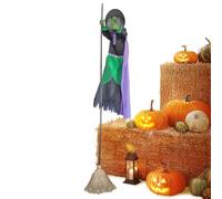 Genérico Escoba De Brujas Decoración Halloween | Escoba Voladora De 3 Metros con Sonido para Bruja,Suministros De Fiesta Realistas para Jardín Interior Exterior Entrada Valla Porche