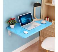 Genérico Escritorio De Pared Plegable, Mesa Flotante De Madera, Mesa De Hoja Abatible Montada En La Pared Multifunción para Espacios Pequeños(Blue,80x40cm/31.5x16in)
