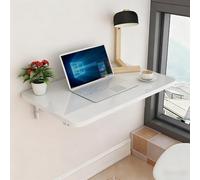 Genérico Escritorio De Pared Plegable, Mesa Flotante De Madera, Mesa De Hoja Abatible Montada En La Pared Multifunción para Espacios Pequeños(White,50x30cm/20x12in)