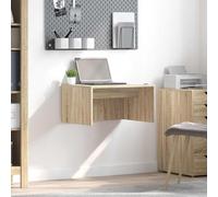 Genérico Escritorio mural de roble Sonoma 60 x 45 x 30 cm, madera de ingeniería para espacio pequeño, diseño flotante moderno, fácil de montar con dos personas, ideal para oficina en casa,