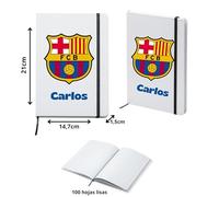 Genérico Escudo de Fútbol FCB - Personalizado con Nombre - Regalo para los Fans - Regalo Escudo Futbol Club Barcelona (Libreta A5)