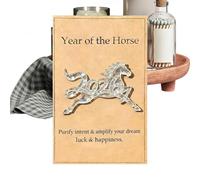 Genérico Escultura de Caballo,Animal de la Suerte Clara para el Año Nuevo | Figuras De Caballo para Decoración con Tarjeta,para Adultos Niños Mujeres Hogar Oficina Dormitorio de