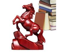 Generico Escultura de caballo - tallada a mano | Decoración de madera - Estatua del caballo para el éxito - Decoración del Año Nuevo Chino 2026 para sala de estar, mesa de oficina, recuerdos, bien