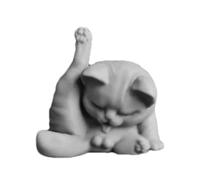 Genérico Escultura de Figuras de Gato, Estatua de Animales, Adorno de Escritorio, Detalles realistas, diseño humorístico, 5.6x4.9x6cm, visualización de estanterías de tocador Nocturno