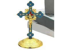 Genérico Escultura De La Cruz | Figurilla Espiritual Decoración De Pascua - Figurilla Religiosa De Oración | Para Mesita De Noche Escritorio Baño Mesilla Manto Chimenea Apartamento Vacaciones