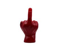 Generico Escultura de mano con dedo medio de cerámica artesanal roja