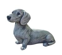Genérico Escultura de Perro en Miniatura, Figura de Cachorro de jardín, Precioso Adorno de Resina de Perro Salchicha, Regalo Decorativo para Interior, Exterior, Patio, césped, balcón.