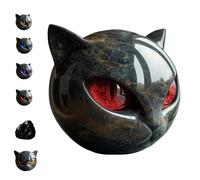 Genérico Escultura De Piedra De Gato Negro De Lujo: Elegante Decoración para El Hogar Y Obra De Arte Lista para Regalar, Escultura De Gato De Obsidiana Negra, Regalos De Gato Negro (1 Unidad - Rojo)