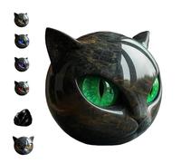 Genérico Escultura De Piedra De Gato Negro De Lujo: Elegante Decoración para El Hogar Y Obra De Arte Lista para Regalar, Escultura De Gato De Obsidiana Negra, Regalos De Gato Negro (1 Unidad - Verde)