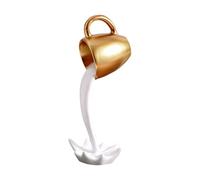 Genérico Escultura Taza Café Flotante | Resina Sintética, S 14.5x5.5x3 Cm, L 15.5x6.4x3 Cm | Decoración Ilusión Café Vertido | Escritorio, Salón Regalo