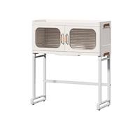 Genérico Escurreplatos sobre Fregadero con Armario Blanco de Dos Puertas, escurridor de plástico y asa de Goma Suave. Organizador de Cocina Que Ahorra Espacio para un Drenaje eficiente.