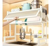 Genérico Escurridor de Platos sobre el Fregadero, escurridor de Platos Que Ahorra Espacio, escurridor de Platos sobre el Fregadero de 3 Niveles para el hogar, Organizador de Fregadero de co