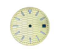 Genérico Esfera de reloj de 28,5mm, esferas luminosas azules y verdes, accesorio de reloj for hombre for movimiento 8215/2824/2836/8200/821A/ 2813(Yellow Gold)