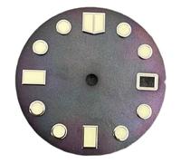Genérico Esfera de reloj de concha negra perla C3, esferas de reloj luminosas verdes, accesorio de repuesto for movimiento NH35/4R/7S