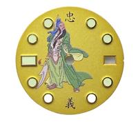 Genérico Esfera de Reloj Luminosa Verde artística Cultura China 29mm Adecuada for Accesorios Mod Movimiento automático NH35/NH36(Color 1)