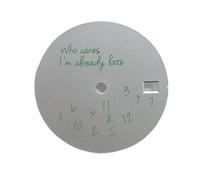 Genérico Esfera de Reloj modificada con Registro, Esfera 28,5mm, Compatible Movimiento NH35/4R36, a quién le Importa, ya llegué Tarde, Accesorios for(Verde)