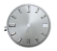 Genérico Esfera de Reloj NH35 28,5mm, esferas Sunburst Multicolores, Piezas Repuesto for Movimiento NH35A/NH36, sin Logotipo(Silver)