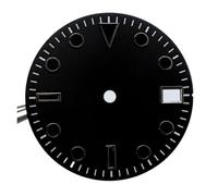 Genérico Esfera Luminosa Azul Hielo de 28,5 MM, esferas Reloj, Accesorios for Movimiento mecánico NH35/NH36/4R/7S(Black-Black)