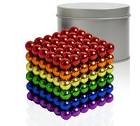 Genérico Esferas Premium 5 mm - 216 Piezas - Set Modular Arcoíris para Adultos - Antiestrés y Decoración de Escritorio - Incluye Separador - Tamaño Pequeño, Mediano y Grande - Ingenio