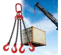 Genérico Eslinga de Cadena de elevación de Alta Resistencia de 5 toneladas con Ganchos, diseño de 4 Patas para manipulación de Cargas Pesadas, Longitud de 3 m/9,8 pies, Ideal para construcción, puert