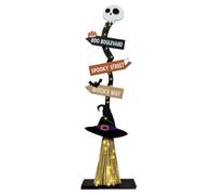 Generico ESPAÑA DE Halloween LUCED ESPAÑA - ESPEJIENTE LED Halloween, Señal luminosa | Decoración del patio de madera de madera, propósito estacional iluminado con diseño espeluznante para A