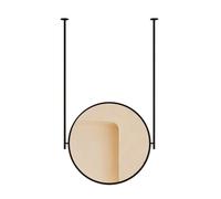 Genérico Espejo Colgante De Techo, Espejo De Baño Redondo Suspendido De Techo, Espejo De Maquillaje Flotante, Soporte De Doble Varilla For Baño De Hotel(Black,60x60cm)