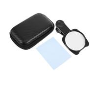 Genérico Espejo Compacto para Selfie con Clip para Móvil Nítida Flexible Ángulo Accesorio para Fotos y Videollamadas Fácil Transporte Color Negro con Funda
