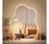 genérico Espejo de baño con Forma de Nube Irregular, sin Marco, con Luces LED, 3 Colores, Regulable, tamaño 60 x 80 cm (23,6 x 31,5 Pulgadas), Espejo de tocador de Pared, Vidrio HD para DEC
