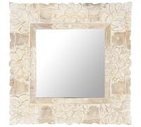 Genérico Espejo de Madera Maciza de Mango Blanco 50x50 cm,Casa y jardín,Decoración,Espejos-321632