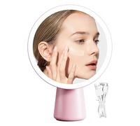 Genérico Espejo De Maquillaje con Iluminación | Espejo Iluminado | Portátil Sensible al LED Recargable 3 Modos Regulables para Tocador Viaje Dormitorio Escritorio
