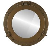 Genérico Espejo de Ojo de Buey de Pared Aluminio y Vidrio Ø38 cm,Decoración,Espejos-357853